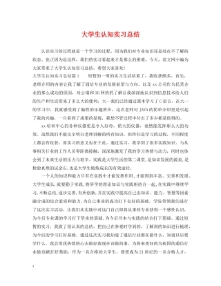 大学生认知实习总结 