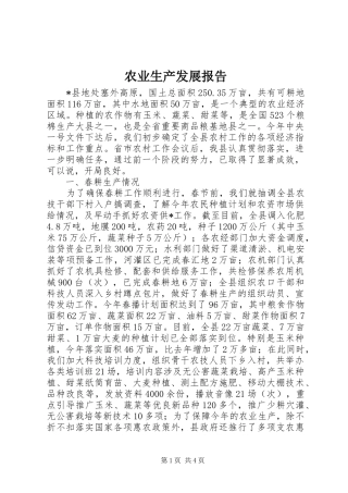 农业生产发展报告