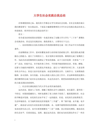 大学生社会实践自我总结 