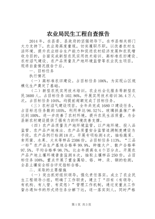 农业局民生工程自查报告