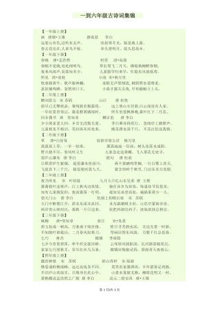 一至六册古诗六四班70份