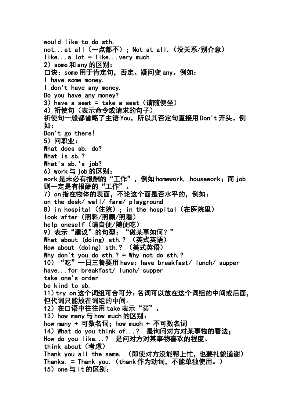 初一英语上册知识点归纳总结2_第2页