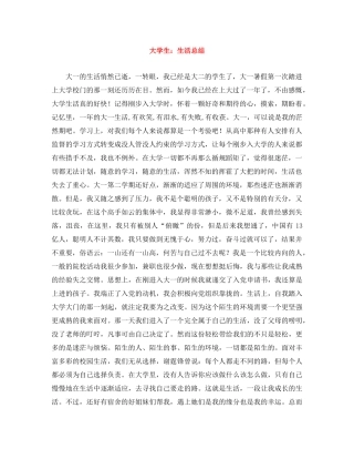 大学生生活总结 