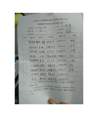 数学1班3组分工任务表