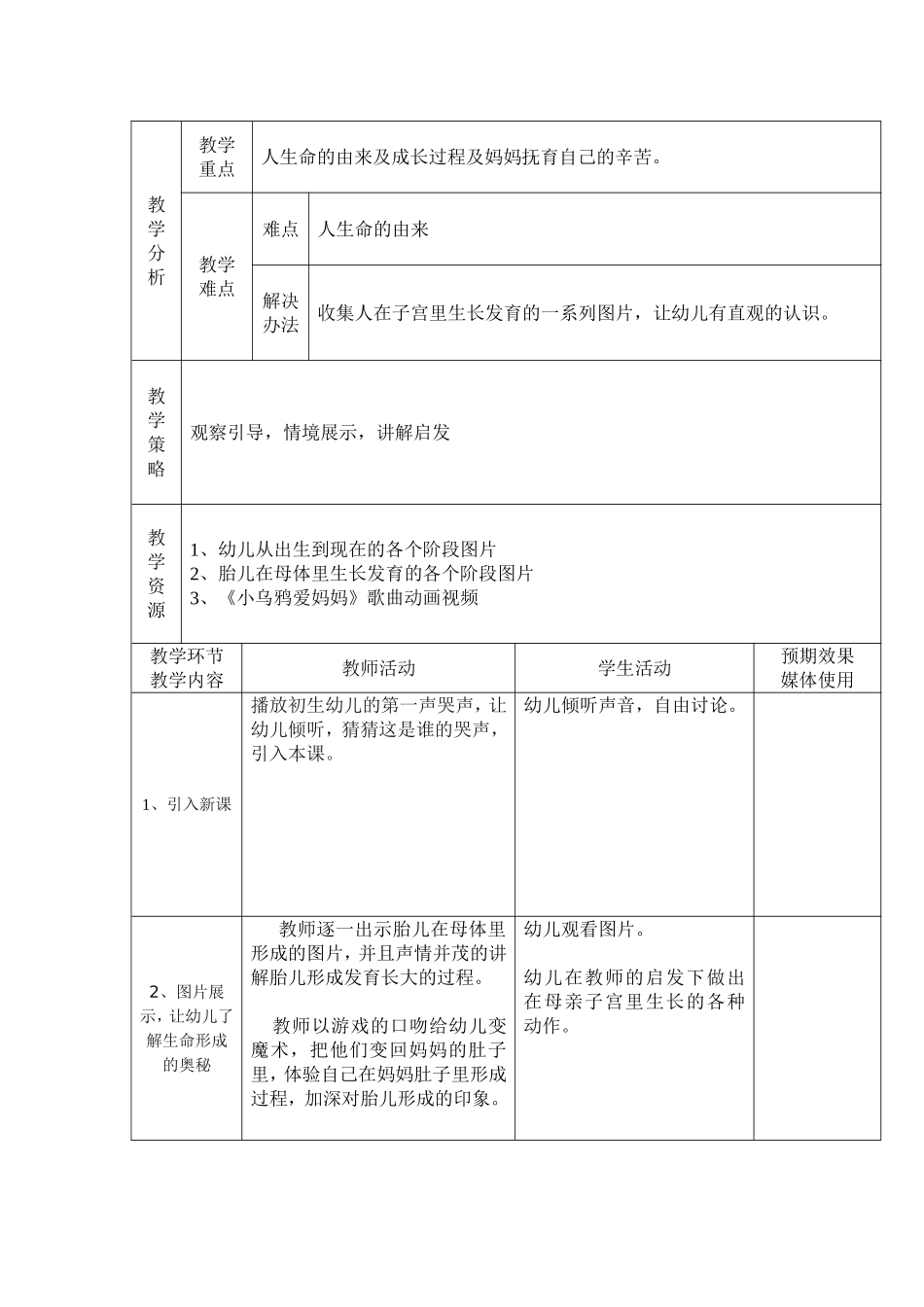 科学《我渐渐长大》课堂教学设计表（初稿）——任雯霞_第2页