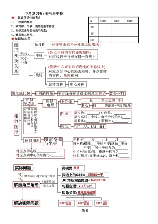 2016中考复习五：图形与变换