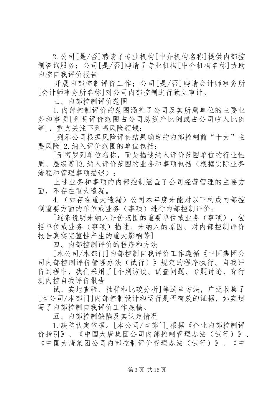 内部控制评价报告_第3页