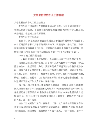 大学生村官的个人工作总结 (2) 