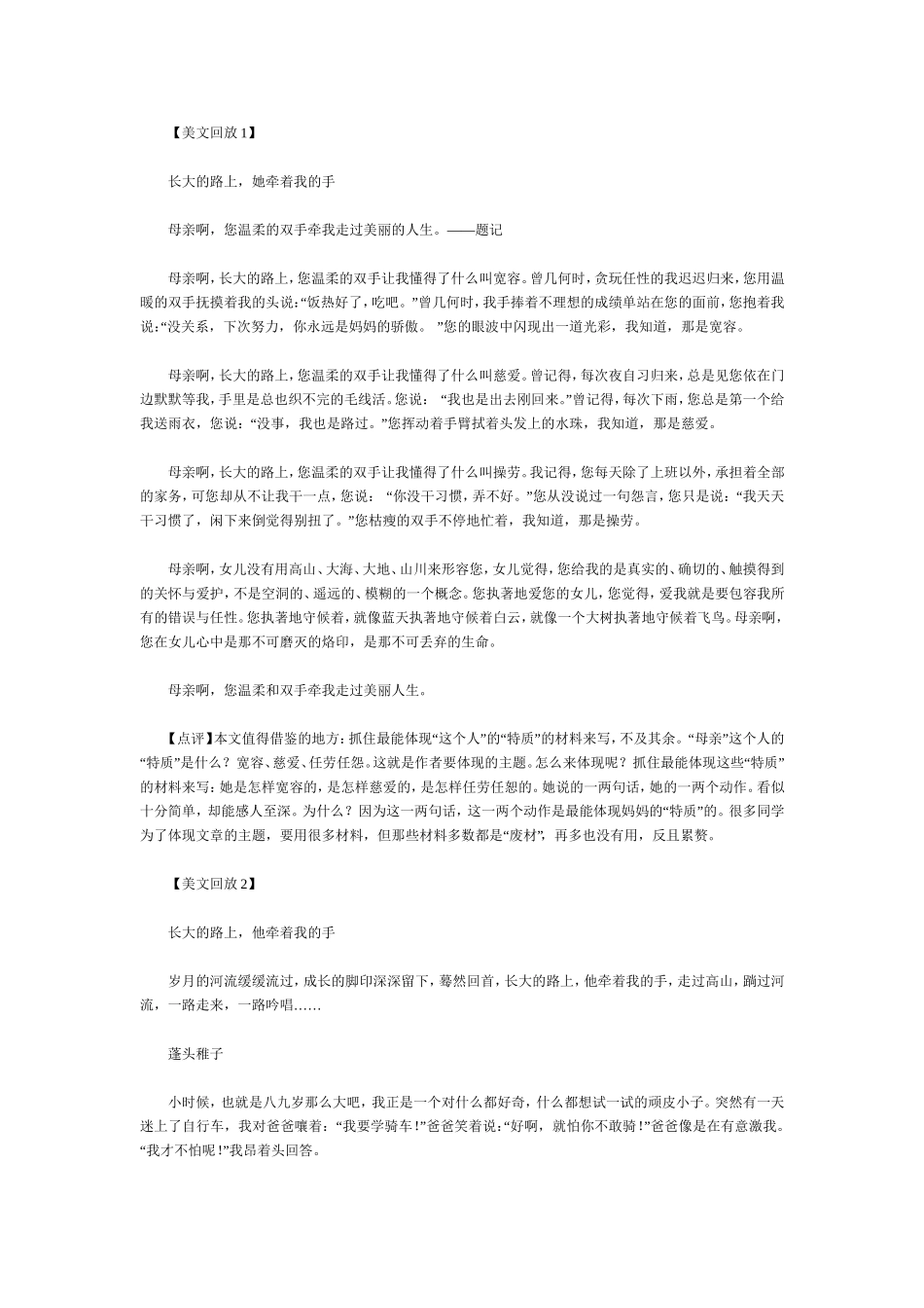 初中语文作文指导讲义之文章的层次_第1页