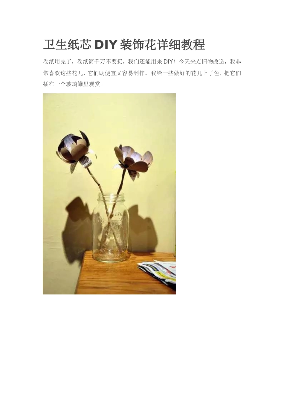 卫生纸芯DIY装饰花详细教程_第1页