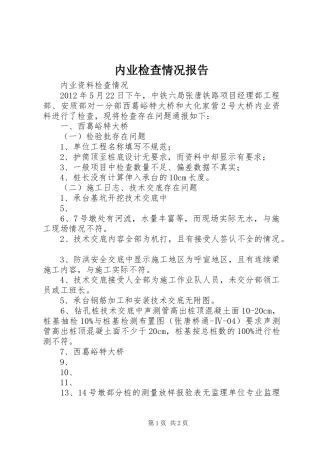 内业检查情况报告