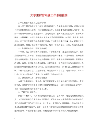 大学生村官年度工作总结报告 