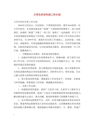 大学生村官年度工作计划2 