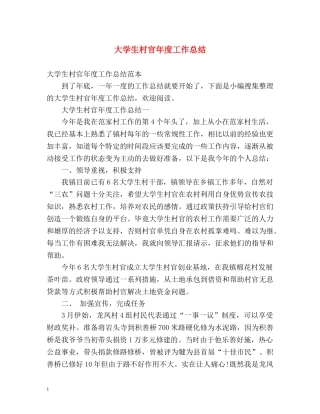 大学生村官年度工作总结 (2) 