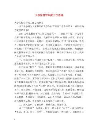 大学生村官年度工作总结2 