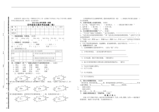 四年级汉语试卷模板