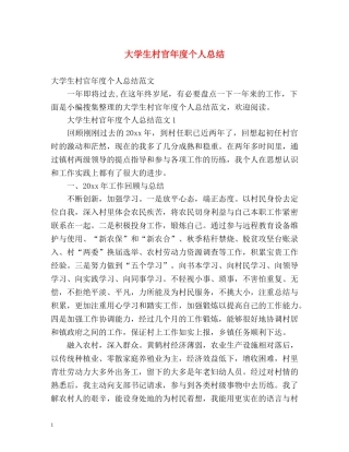 大学生村官年度个人总结2 