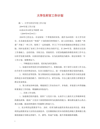 大学生村官工作计划2 