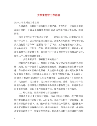 大学生村官工作总结2 