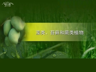 第三单元第一章第一节藻类、苔藓和蕨类植物