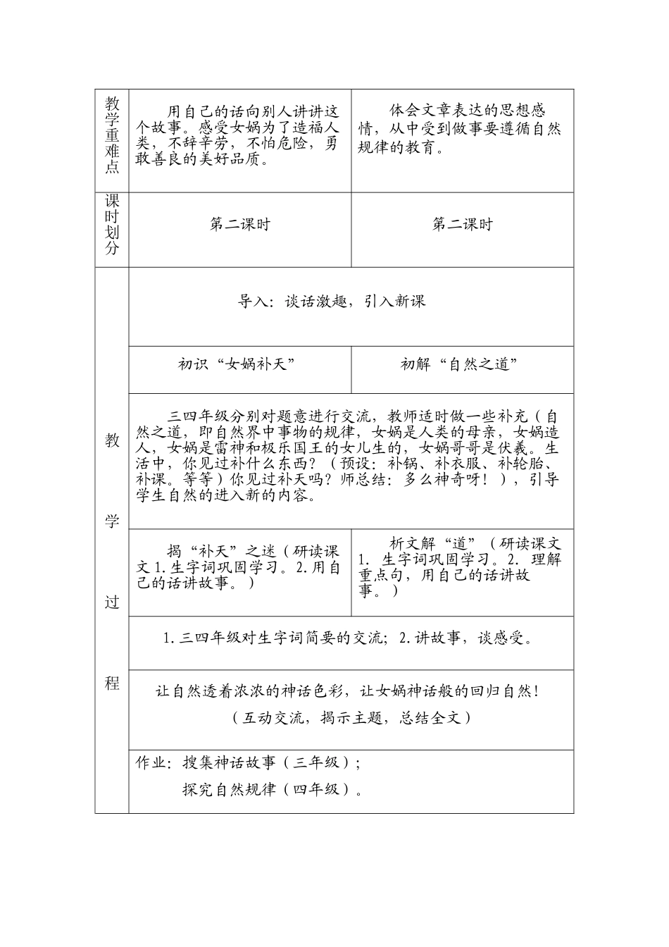 小学语文三四年级复式教学教案_第2页