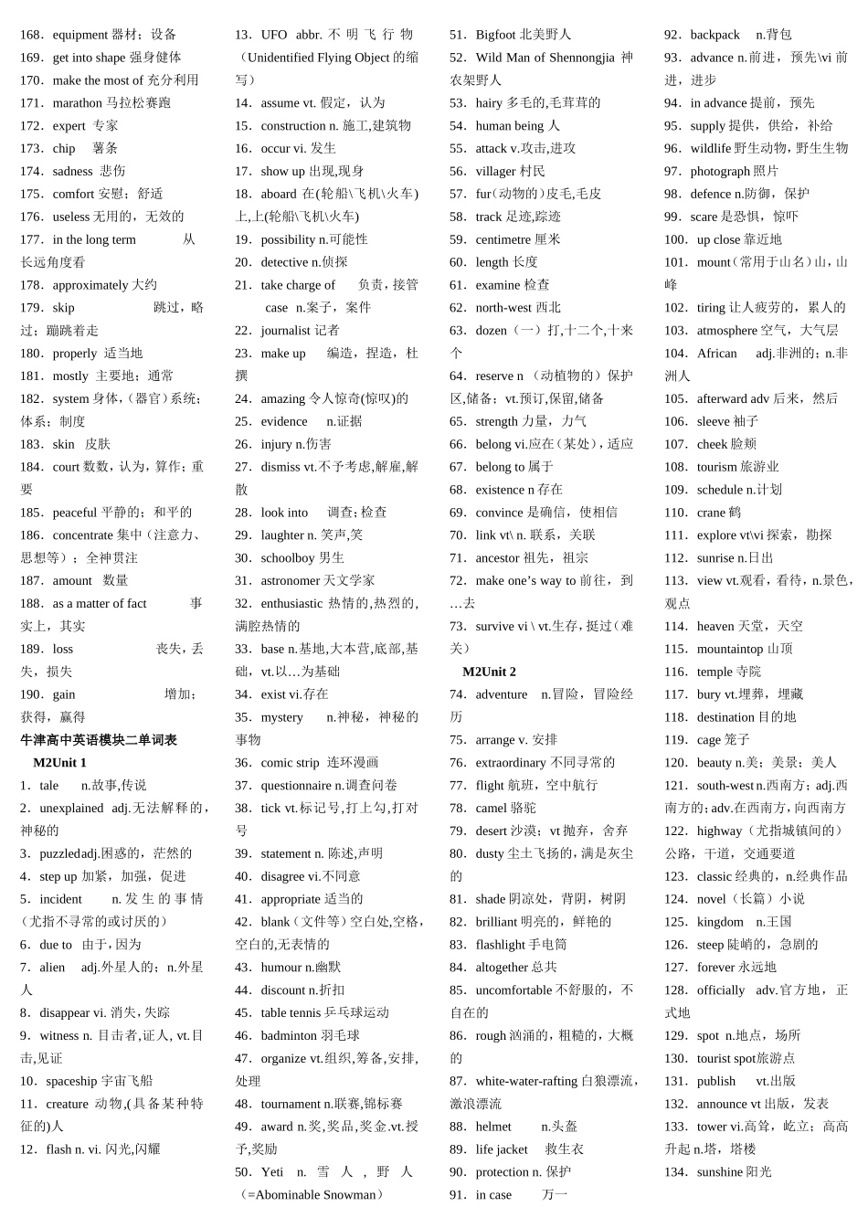 最新2014年与牛津课本单词表一致的高中模块一至十一单词表_第2页