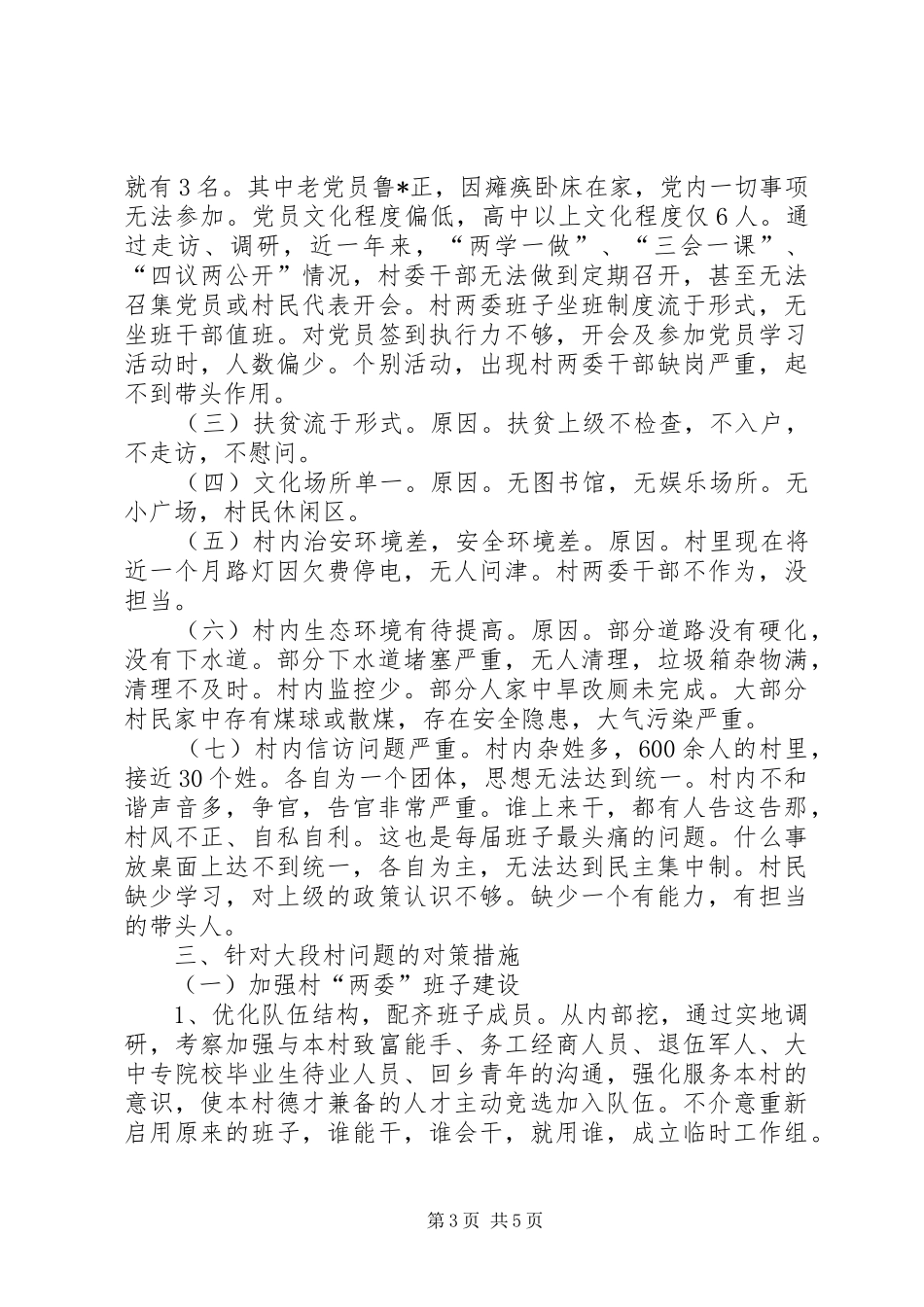 关于对大段村的调研报告_第3页