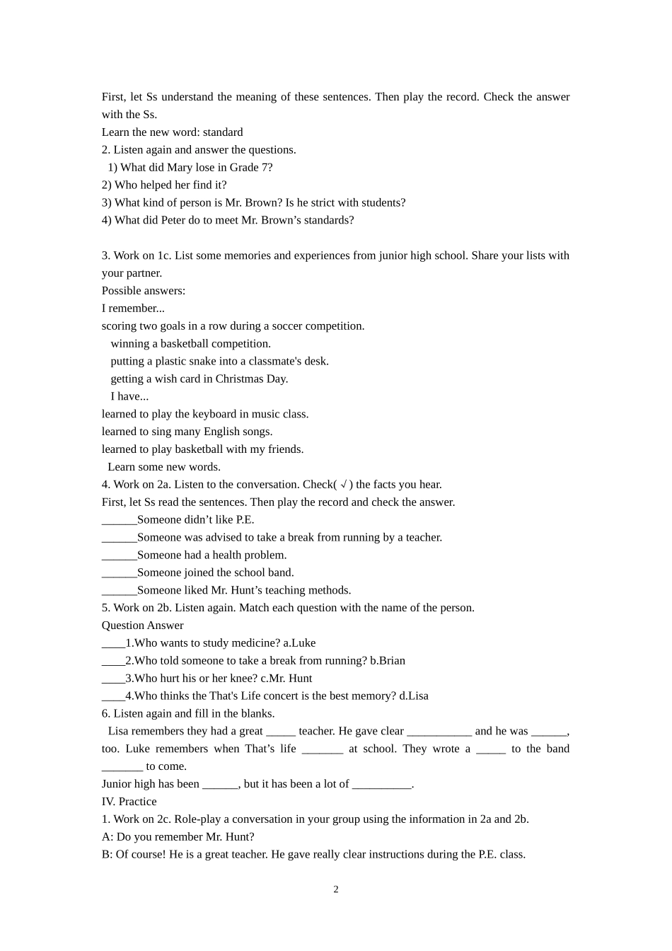 九年级Unit14IremembermeetingallofyouinGrade7_第2页