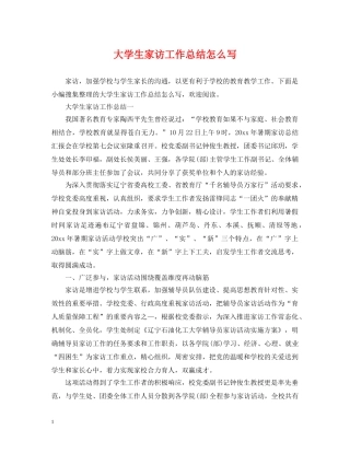 大学生家访工作总结怎么写 
