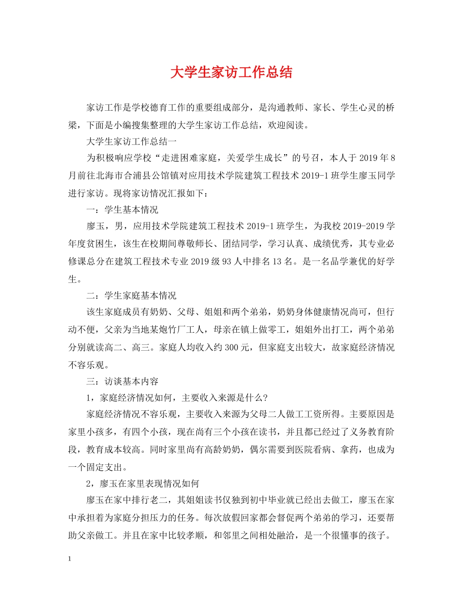 大学生家访工作总结 _第1页