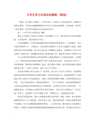大学生实习自我总结模板（精选） 