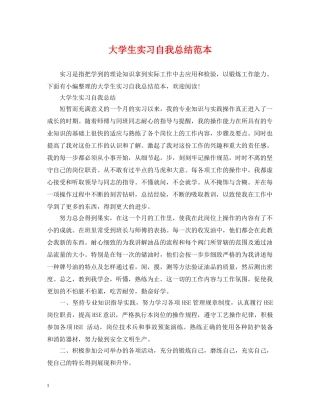大学生实习自我总结范本 