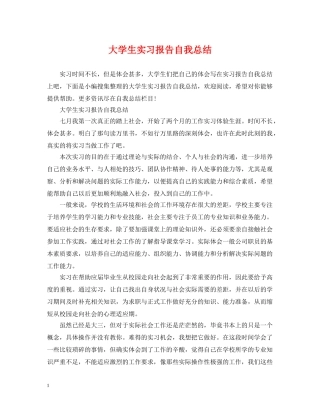 大学生实习报告自我总结 