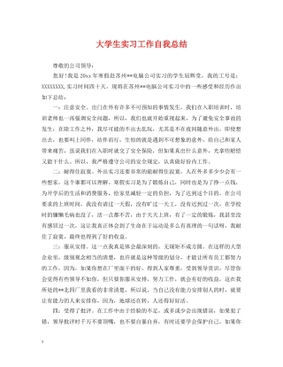 大学生实习工作自我总结2 