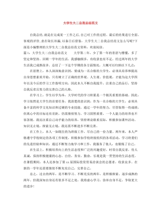 大学生大二自我总结范文 