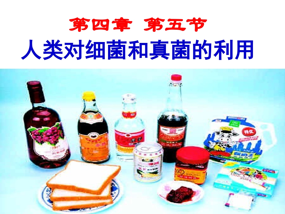 第五节人类对细菌和真菌的利用课件(人教版八年级上)_第1页