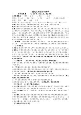 现代文阅读清单