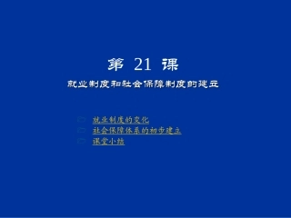 就业制度和社会保障制度的建立