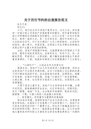 关于历行节约的自查报告范文