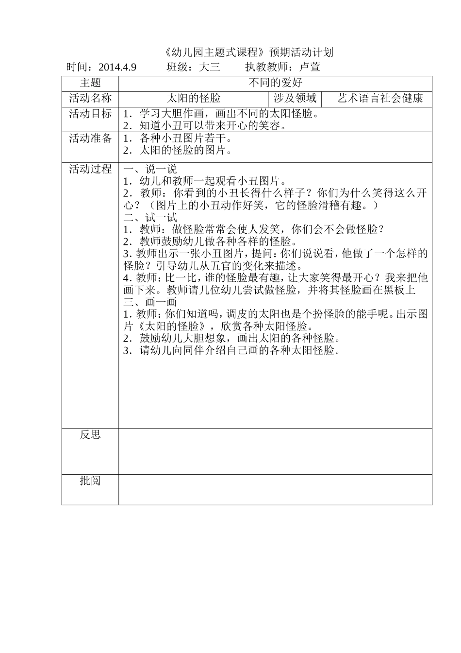 绘画：太阳的怪脸_第1页