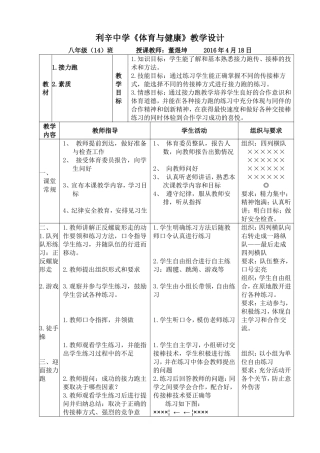 董煜坤（利辛中学）八年级接力跑教学设计