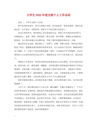 大学生20XX年度支教个人工作总结 