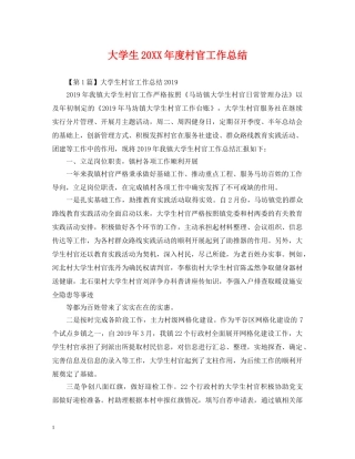 大学生20XX年度村官工作总结 