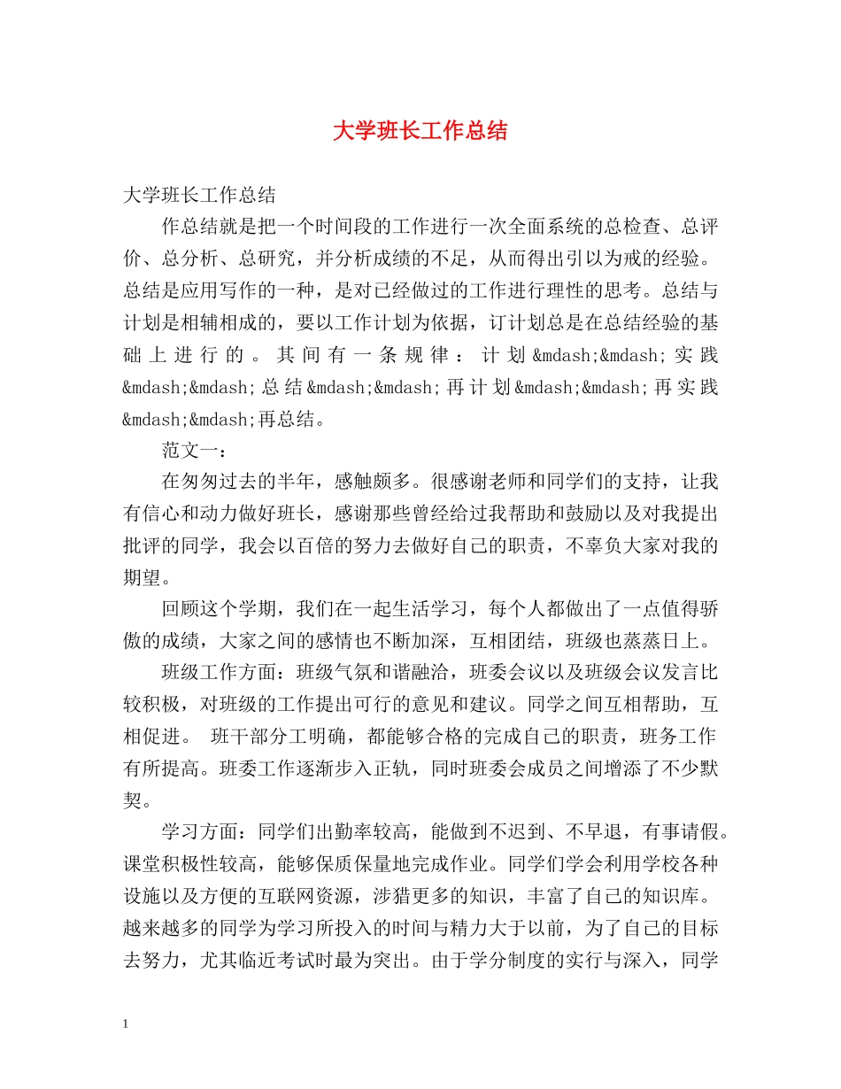 大学班长工作总结 _第1页
