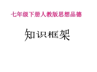 七年级思品下册知识框架