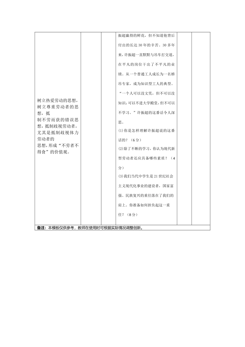 劳动创造世界试卷分析_第3页