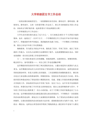 大学班级团支书工作总结2 