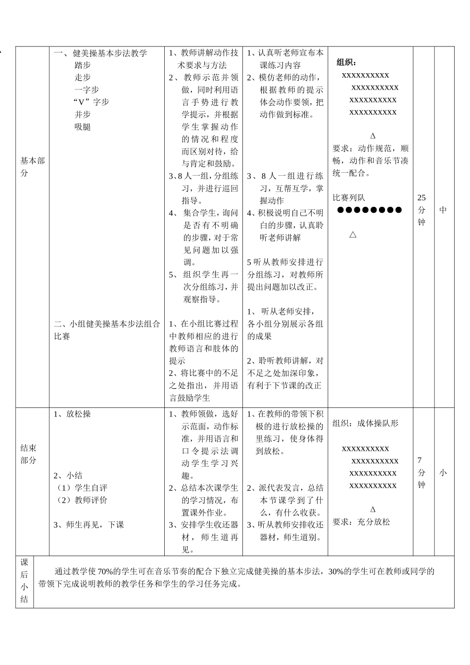 健美操教学第一课时教案_第2页