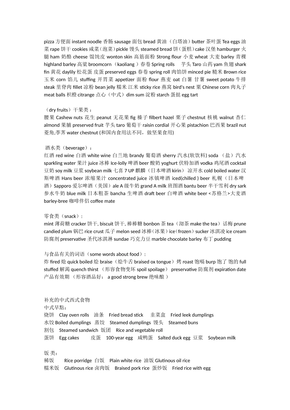 食物名称几乎全面的食品英文总结_第2页