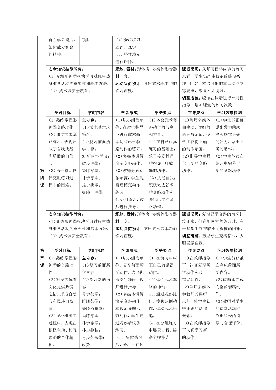 武术模块教学（技击）计划_第3页